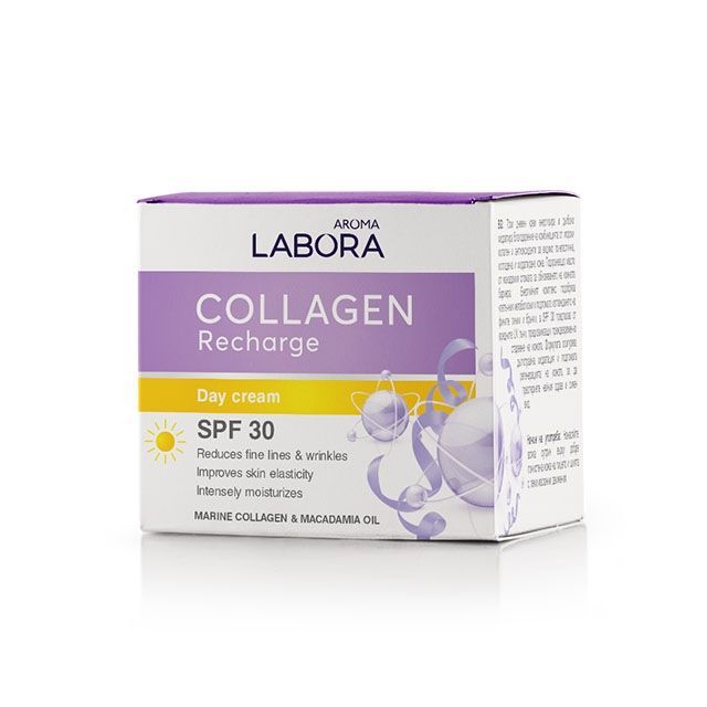 Aroma Labora Collagen Recharge Слънцезащитен дневен крем за лице с морски колаген х50 мл