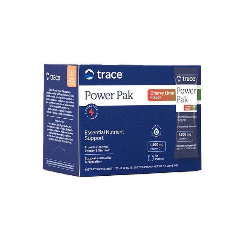 Power Pak Електролити, вкус черешов лайм х30 сашета Trace Minerals