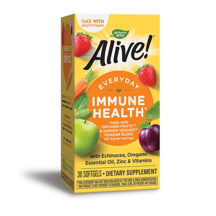 Alive Immune Health Витамини, цинк и екстракти от ехинацея и риган x30 софтгел капсули Nature’s Way