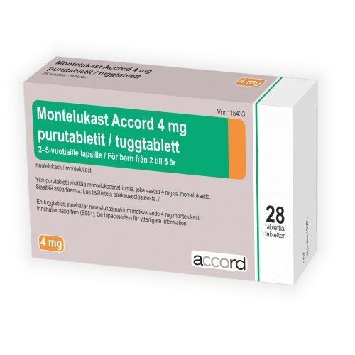 Монтелукаст Акорд 4 mg х30 таблетки за дъвчене Accord
