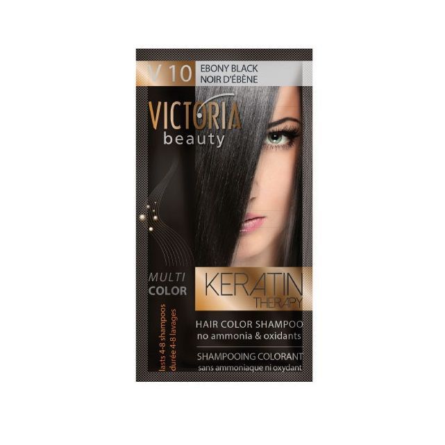 Victoria Beauty Multi Color Шампоан-оцветител за коса, цвят V10 Ebony Black х40 мл