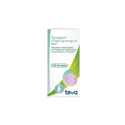 Тусирол 2,5 mg/1 mg/125 mg/1 ml сироп х140 мл
