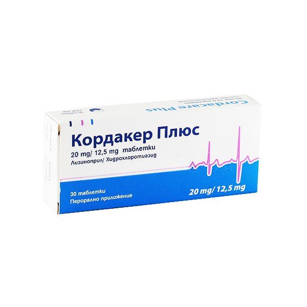 Кордакер Плюс 20 mg / 12,5 mg х30 таблетки Чайкафарма