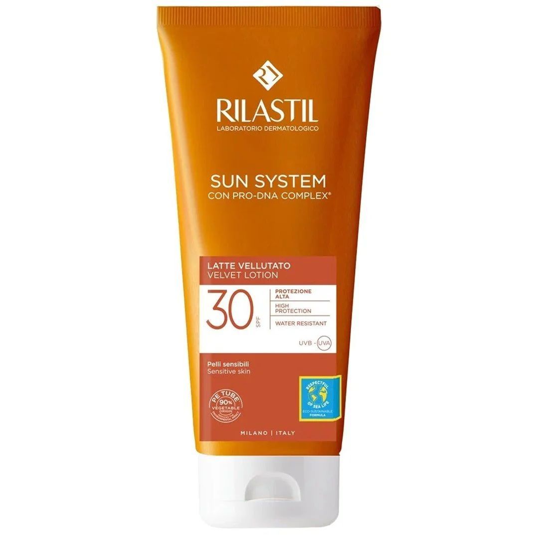 Rilastil Sun System Velvet Lotion Слънцезащитен лосион за тяло с висока защита SPF30 x200 мл