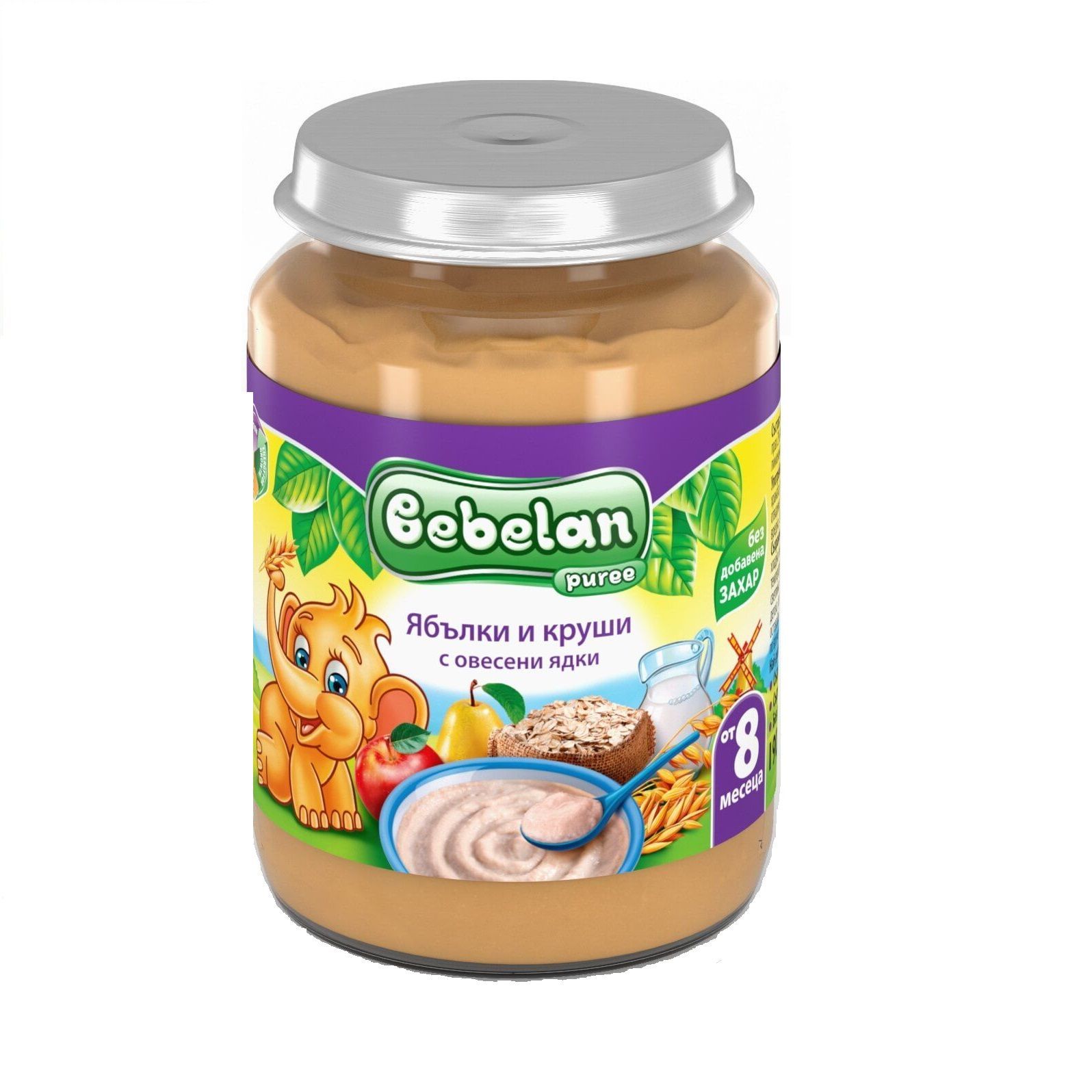 Bebelan Ябълки и круши с овесени ядки за деца от 8 месечна възраст x190 грама