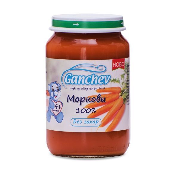 Ganchev Пюре моркови 100% за бебета и деца от 4 месечна възраст х190 грама