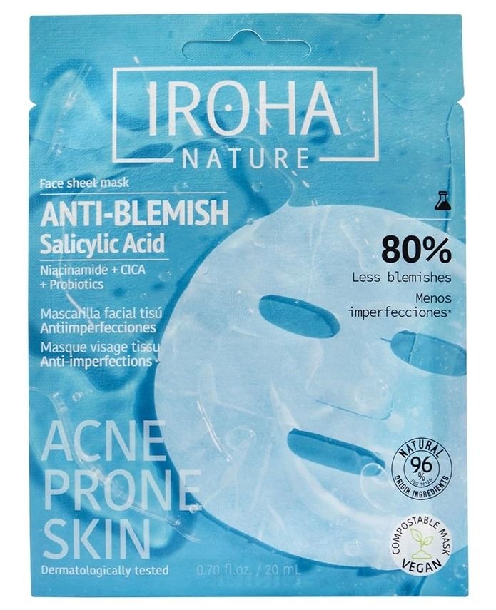 Iroha Nature Лист маска за проблемна кожа със салицилова киселина х1 брой