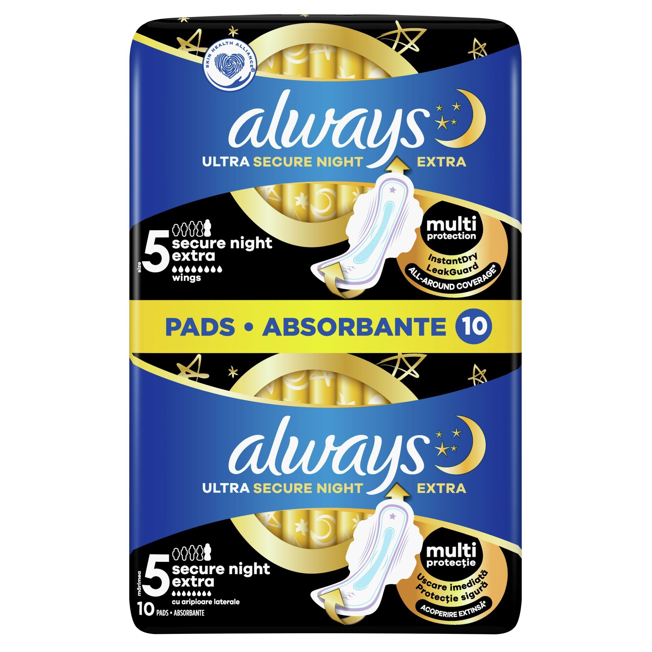 Always Ultra Secure Night Extra Дамски нощни превръзки x10 броя
