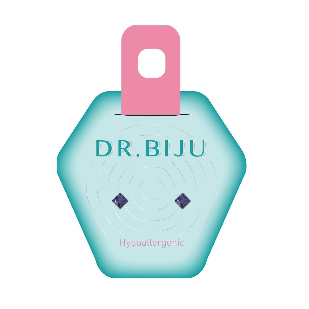 Dr.Biju Хипоалергенни обеци Square Tanzanite 4 мм, DSQ40C539