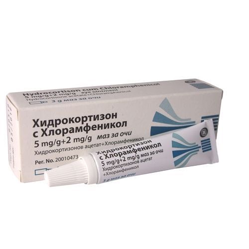 Хидрокортизон с Хлорамфеникол 5 mg/g + 2 mg/g маз за очи х3 г Antibiotic