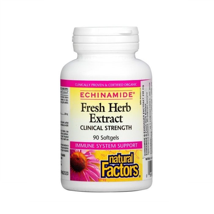Echinamide Ехинацея екстракт 250мг х90 капсули Natural Factors