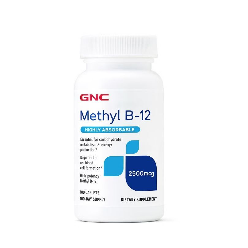 Methyl B-12 Високо усвояем Витамин B12 x100 каплети GNC
