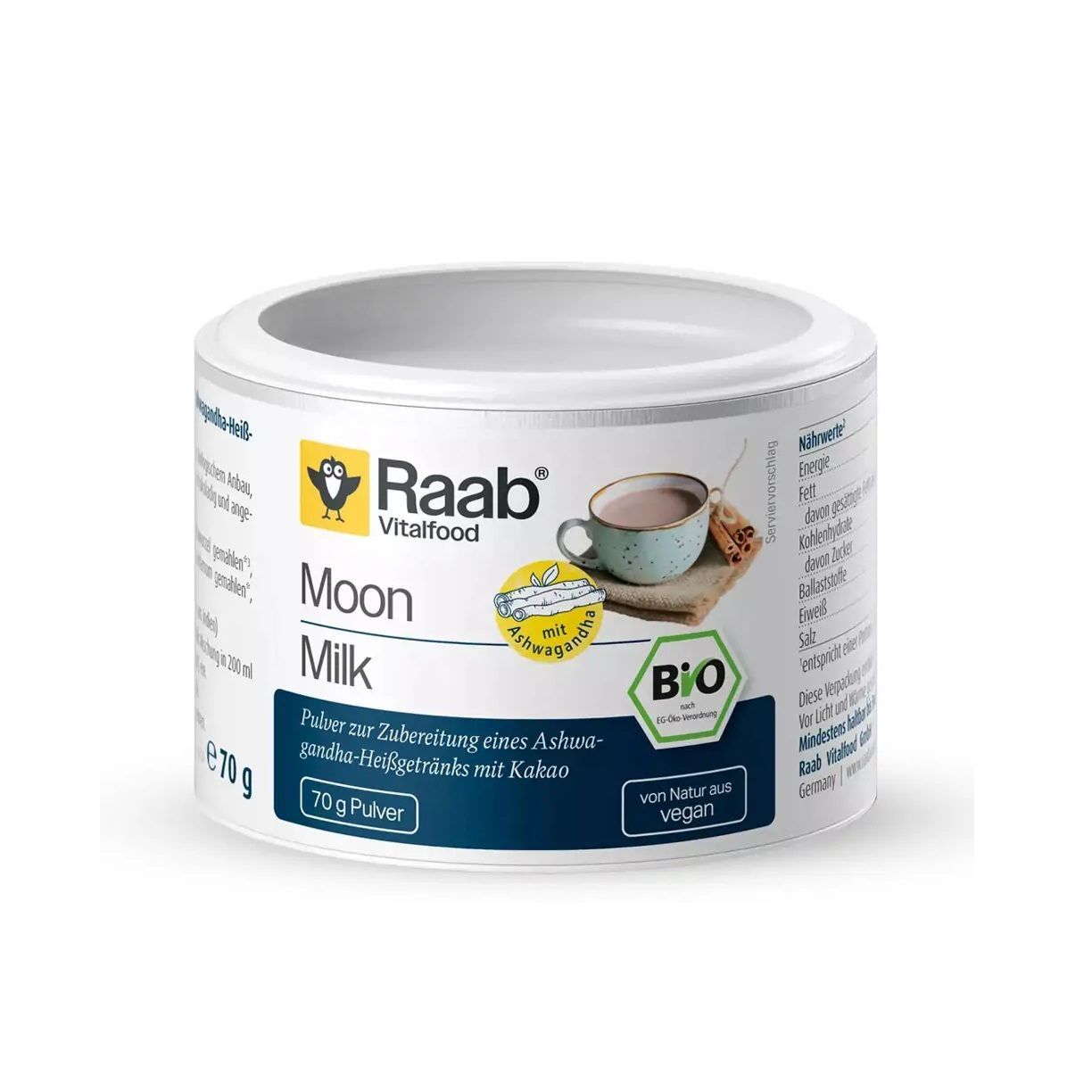 Био лунно мляко с ашваганда на прах x70 грама Raab Vitalfood