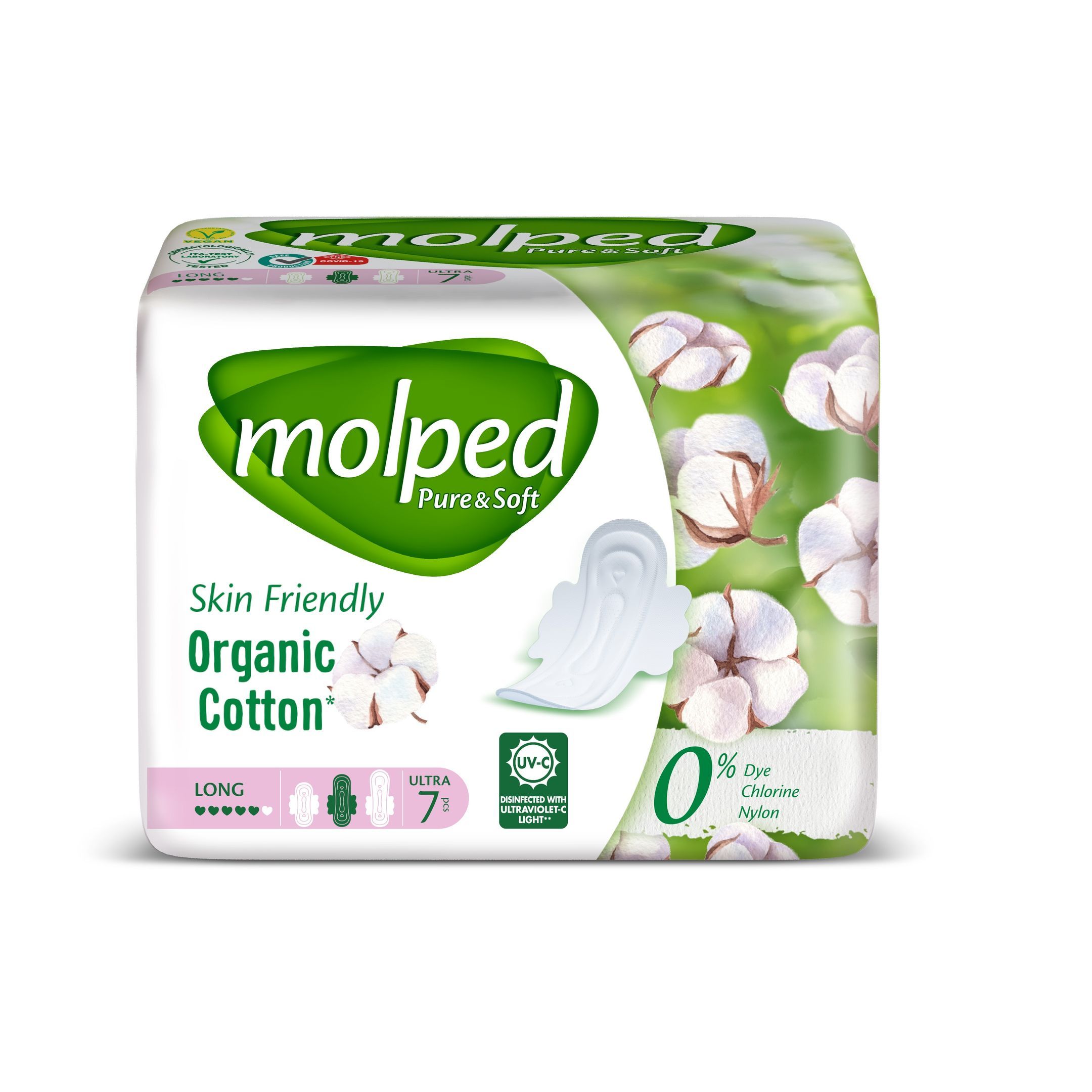 Molped Pure & Soft Long Дамски превръзки x7 броя