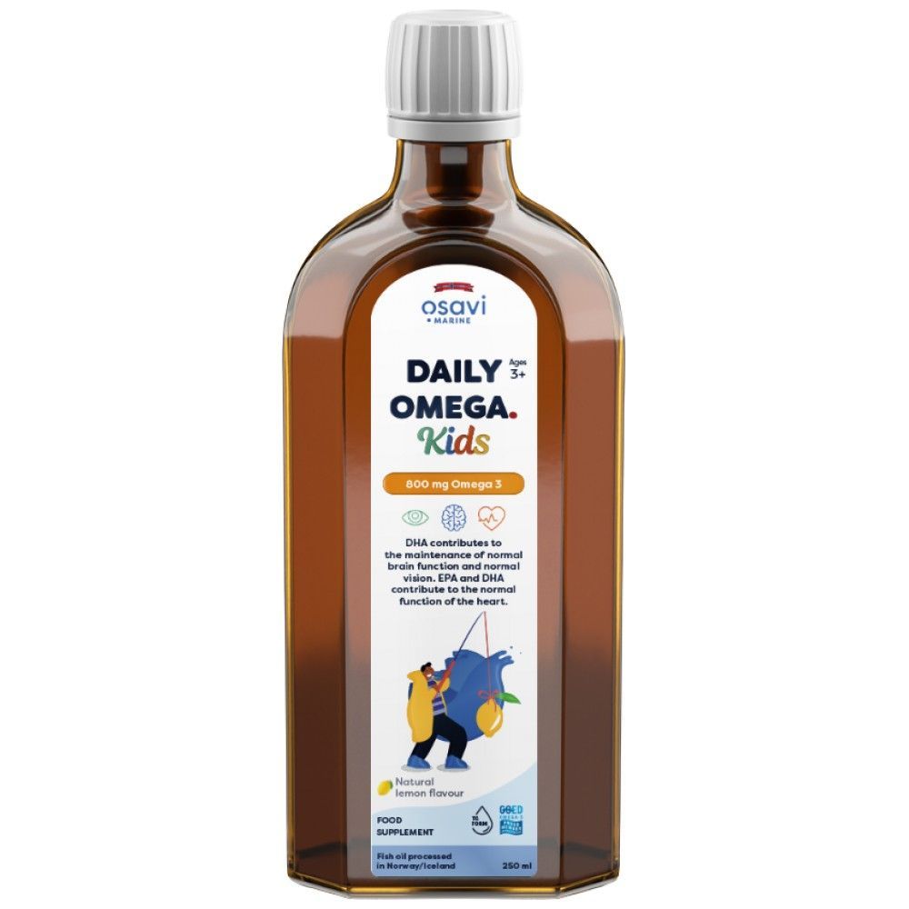 Daily Omega Kids Рибено масло за деца, с аромат лимон х250 мл Osavi