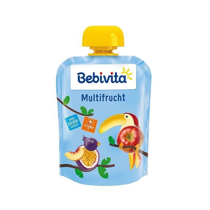 Bebivita Забавна плодова закуска Мултифрут за деца над 12 месеца х90 грама