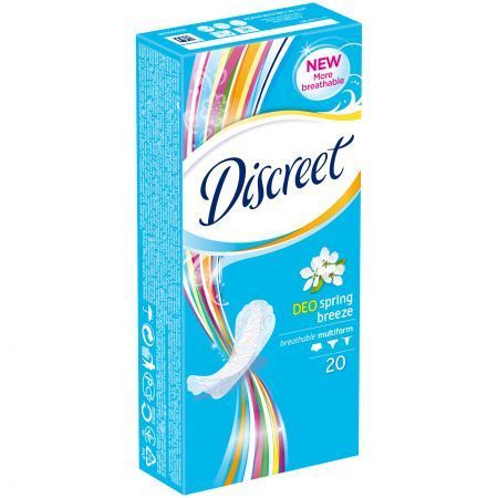 Discreet Deo Spring Breeze Ежедневни дамски превръзки с мултиформа х20 броя