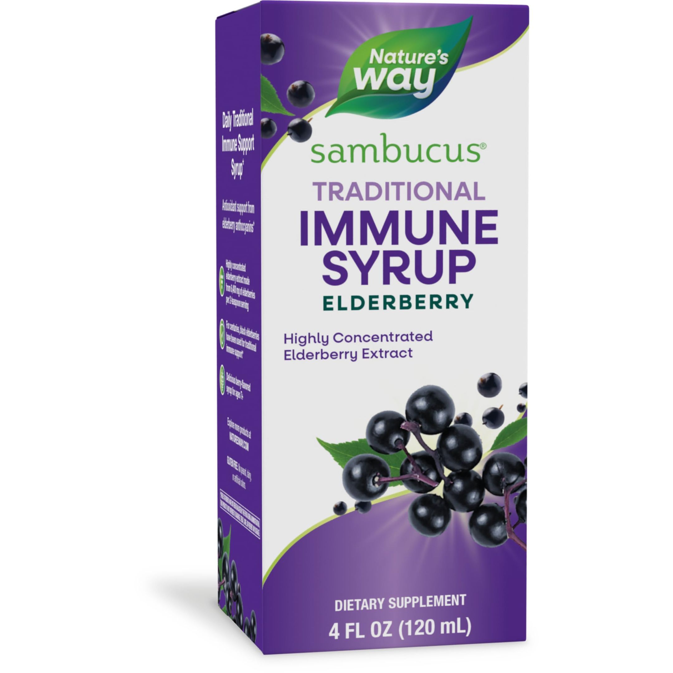 Sambucus Traditional Immune Сироп с черен бъз при грип и настинка х120 мл Nature's Way