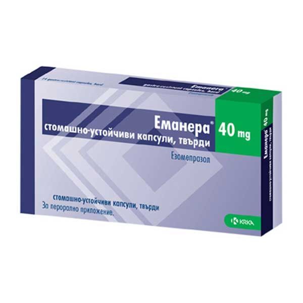 Еманера 40 mg х7 стомашно-устоичиви твърди капсули KRKA