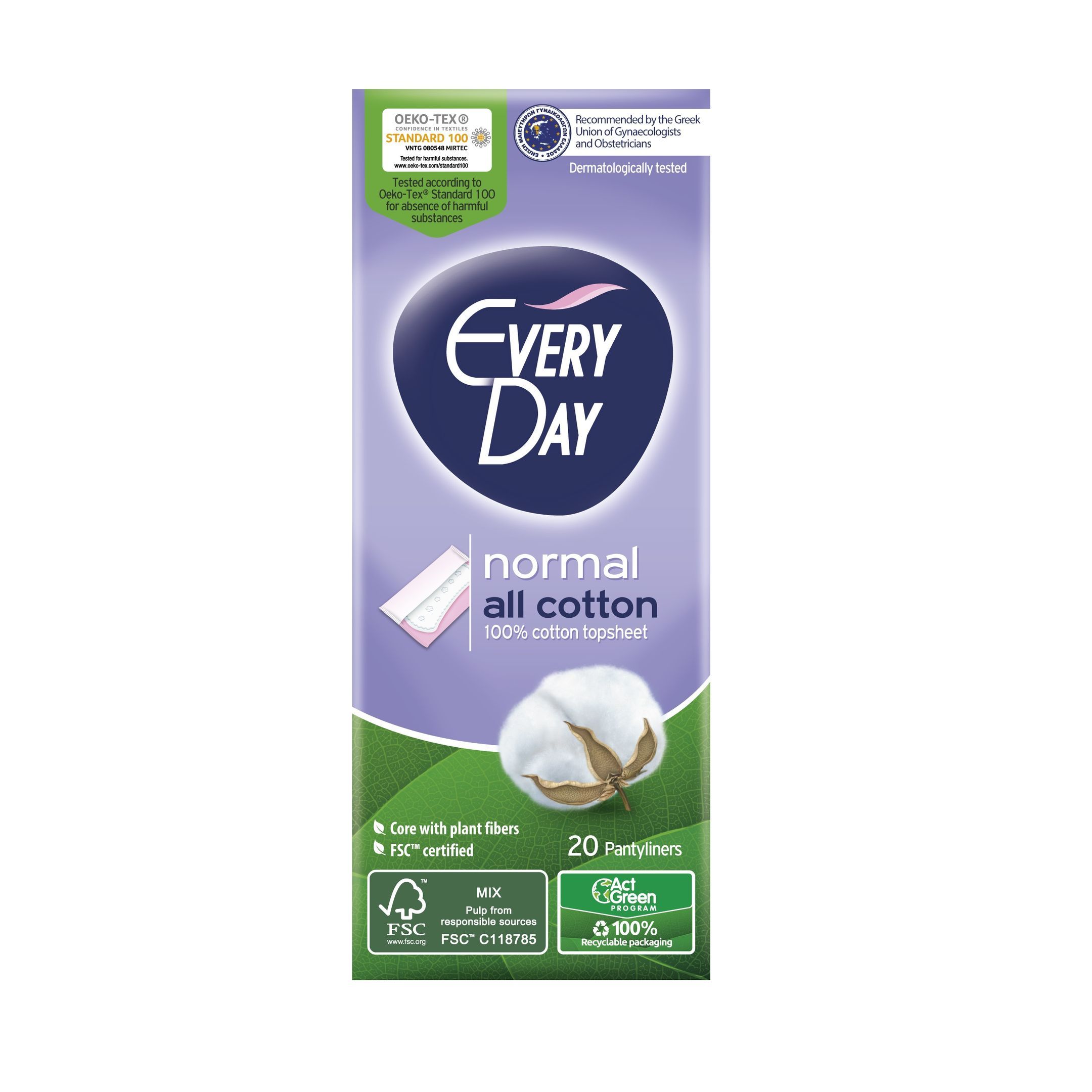 Everyday Normal All Cotton Ежедневни дамски превръзки х20 броя