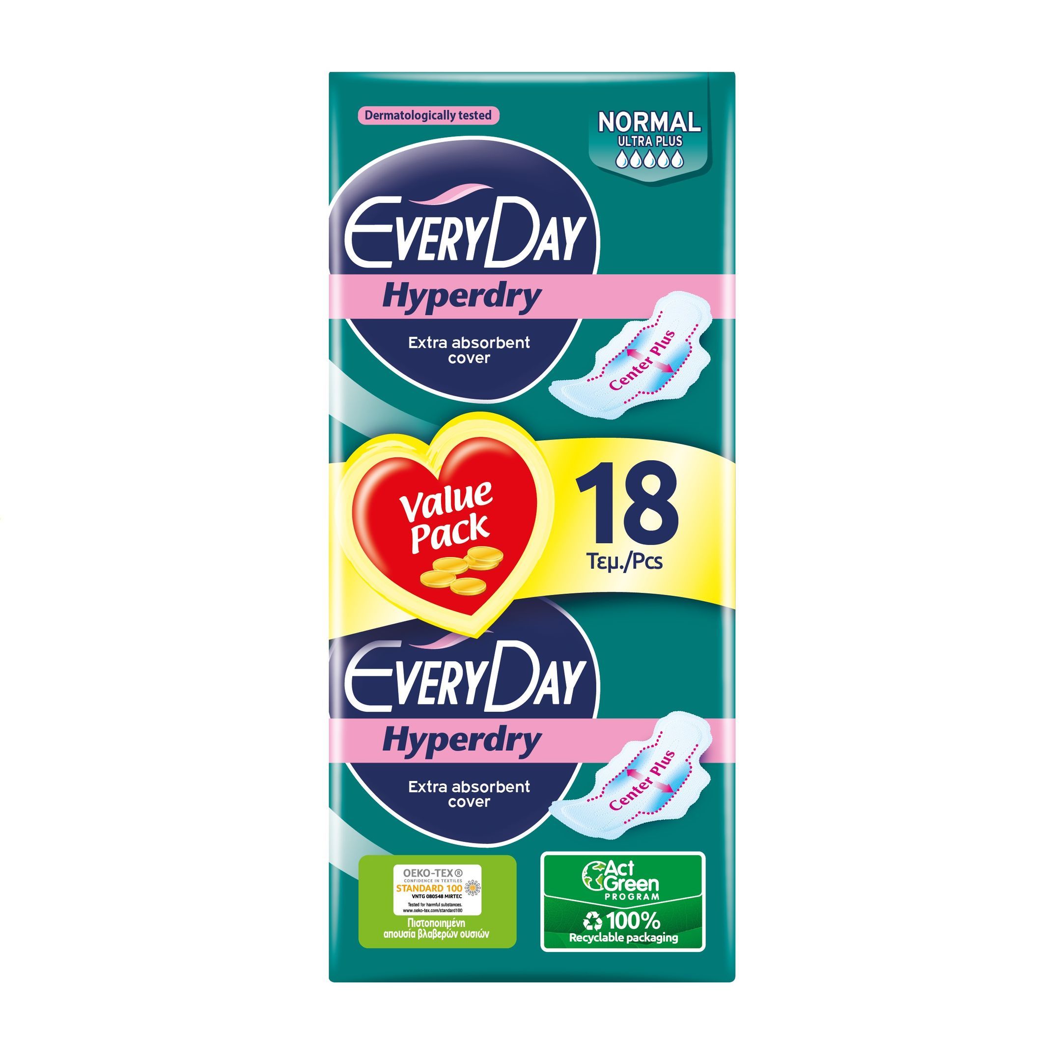 Everyday Hyperdry Normal Ultra Plus Дамски превръзки х18 броя