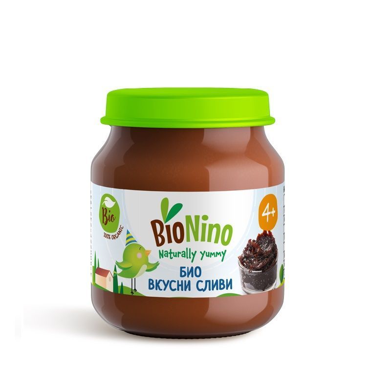 Bionino Био плодово пюре вкусни сливи за деца над 4 месечна възраст x120 грама