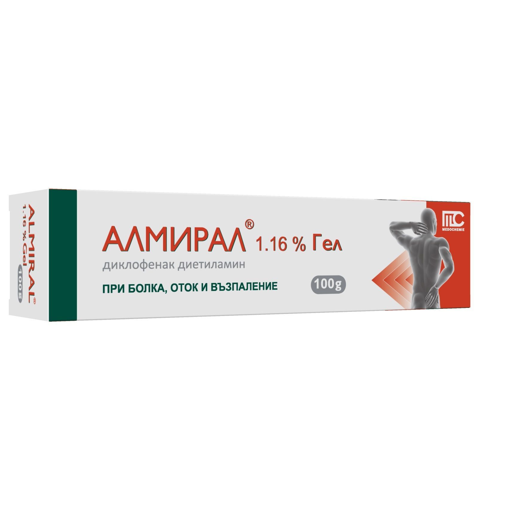 Алмирал Гел при болка, оток и възпаление 1,16% х100 грама