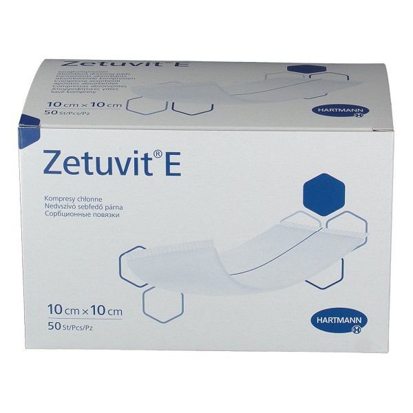 Hartmann Zetuvit Е Хипоалергична четирислойна превръзка 10х10 см х50 броя