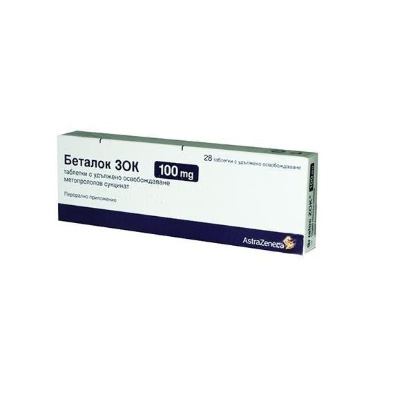 Беталок ЗОК 100 mg х28 таблетки с удължено освобождаване AstraZeneca