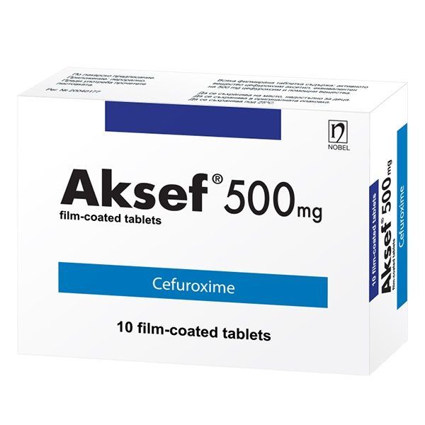 Аксеф 500 mg х10 филмирани таблетки Nobel