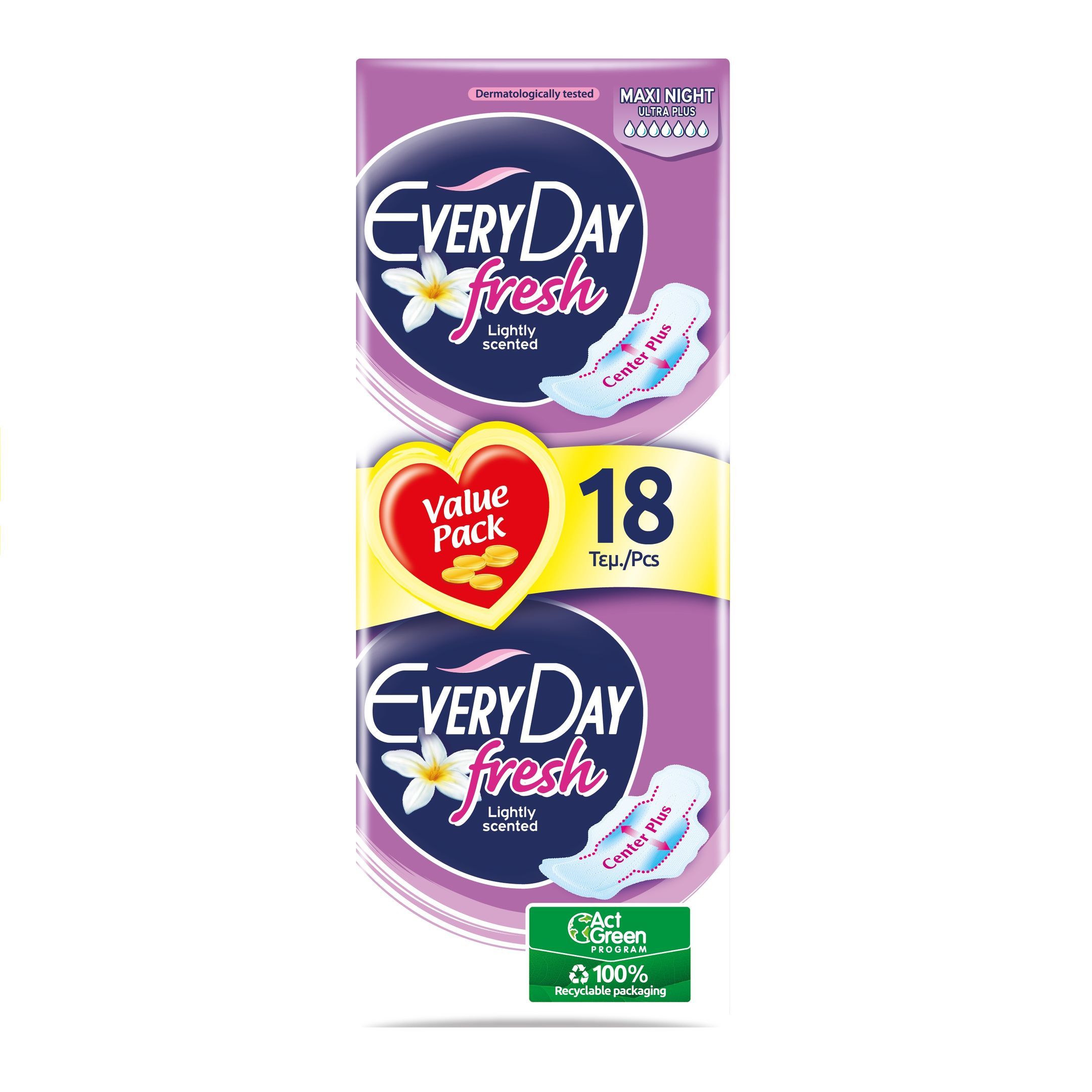 Everyday Fresh Maxi Night Duo Дамски Превръзки x18 броя