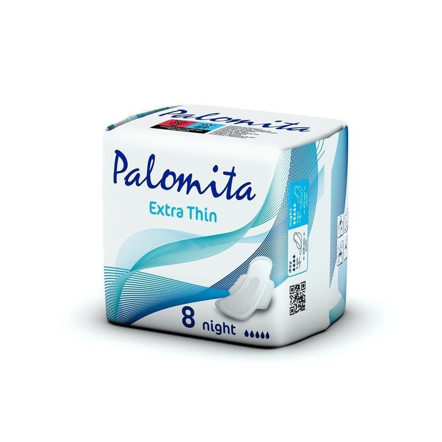 Palomita Extra Thin Нощни дамски превръзки х8 броя
