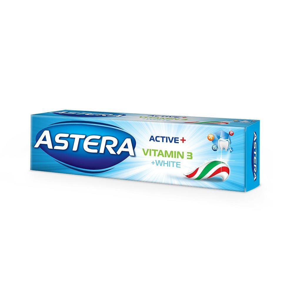 Astera Active+ Vitamin 3+ White Паста за зъби x110 грама
