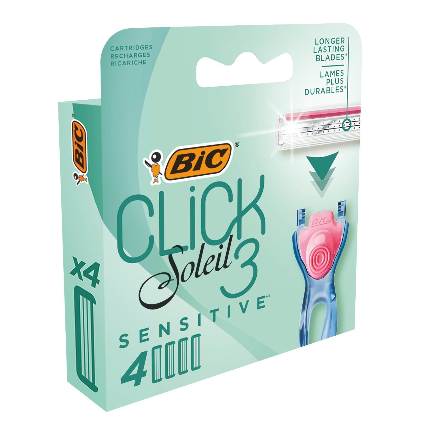 BIC Click Soleil 3 Sensitive Резервни ножчета за дамска самобръсначка x4 броя