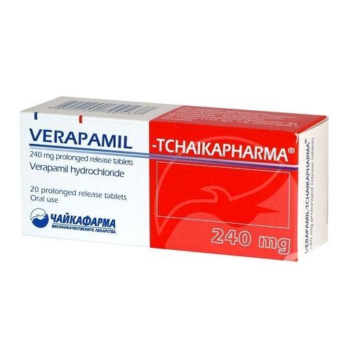 Верапамил Чайкафарма 240 mg х20 таблетки с удължено освобождаване