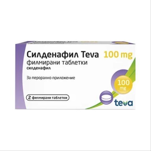 Силденафил Teva 100 mg х2 филмирани таблетки