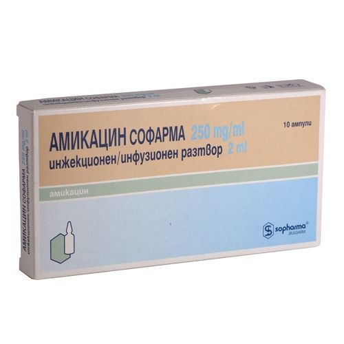 Амикацин Софарма 250 мг / мл 2 мл х1 ампули Sopharma