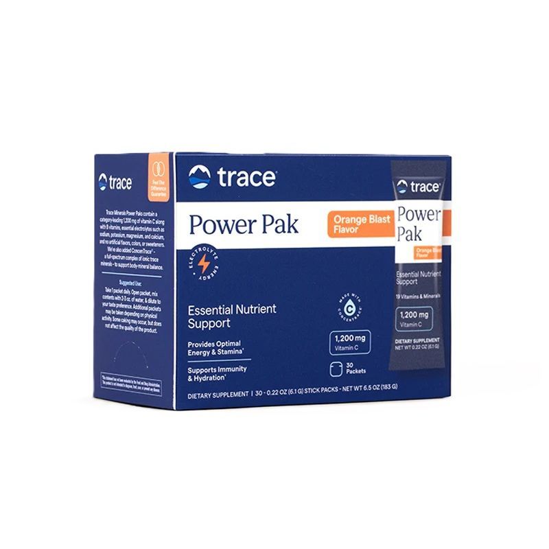 Power Pak Електролити, вкус портокал х30 сашета Trace Minerals