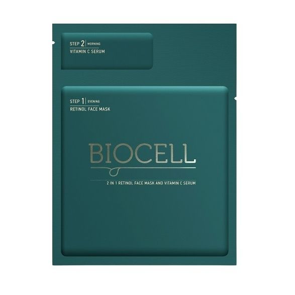 Biocell 2в1 Маска за лице с ретинол и витамин C х1 броя Valentis