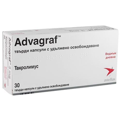 Адваграф 3 mg х30 твърди капсули с удължено освобождаване Astellas