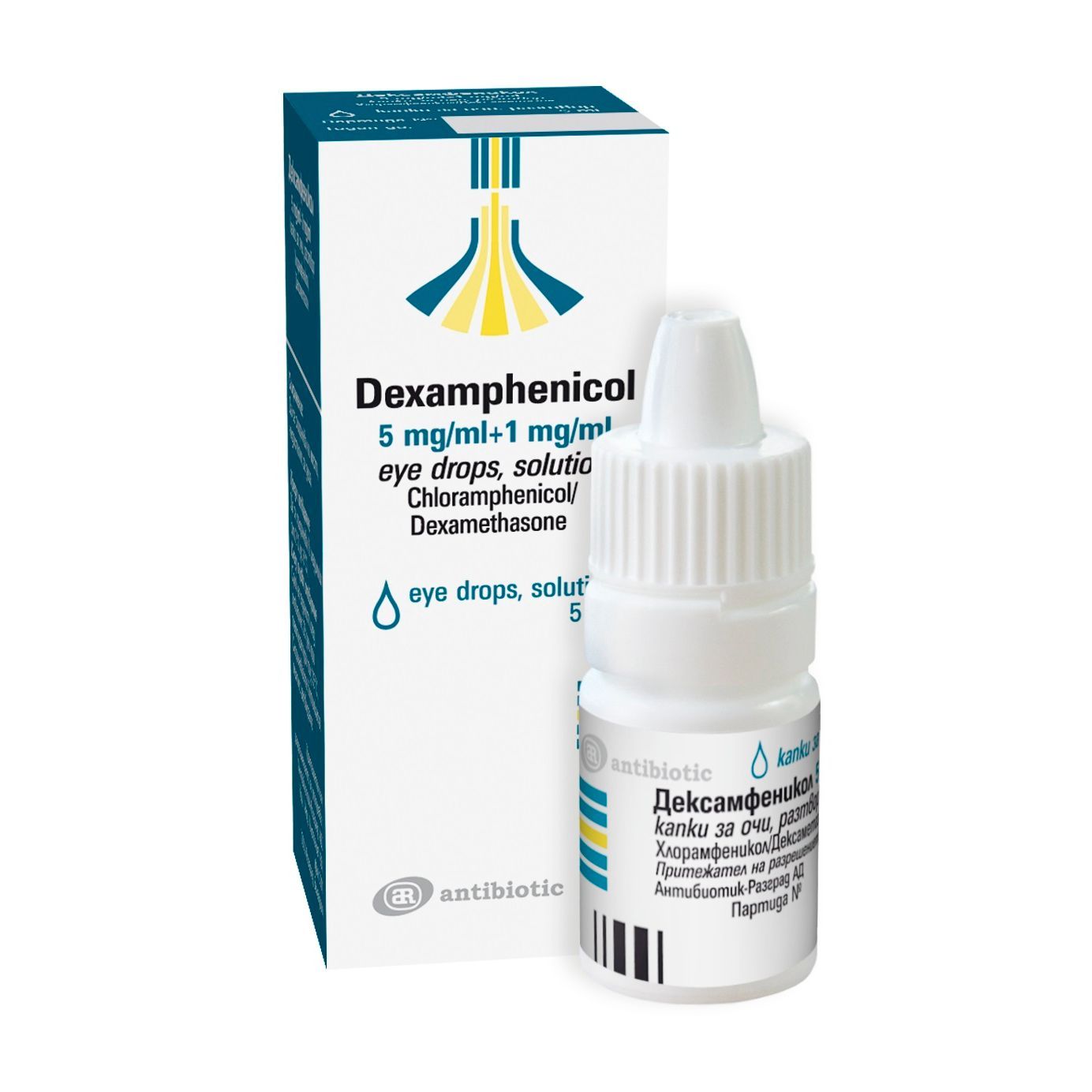 Дексамфеникол 5 mg/1 ml + 1 mg/1 ml капки за очи, разтвор х5 мл Antibiotic