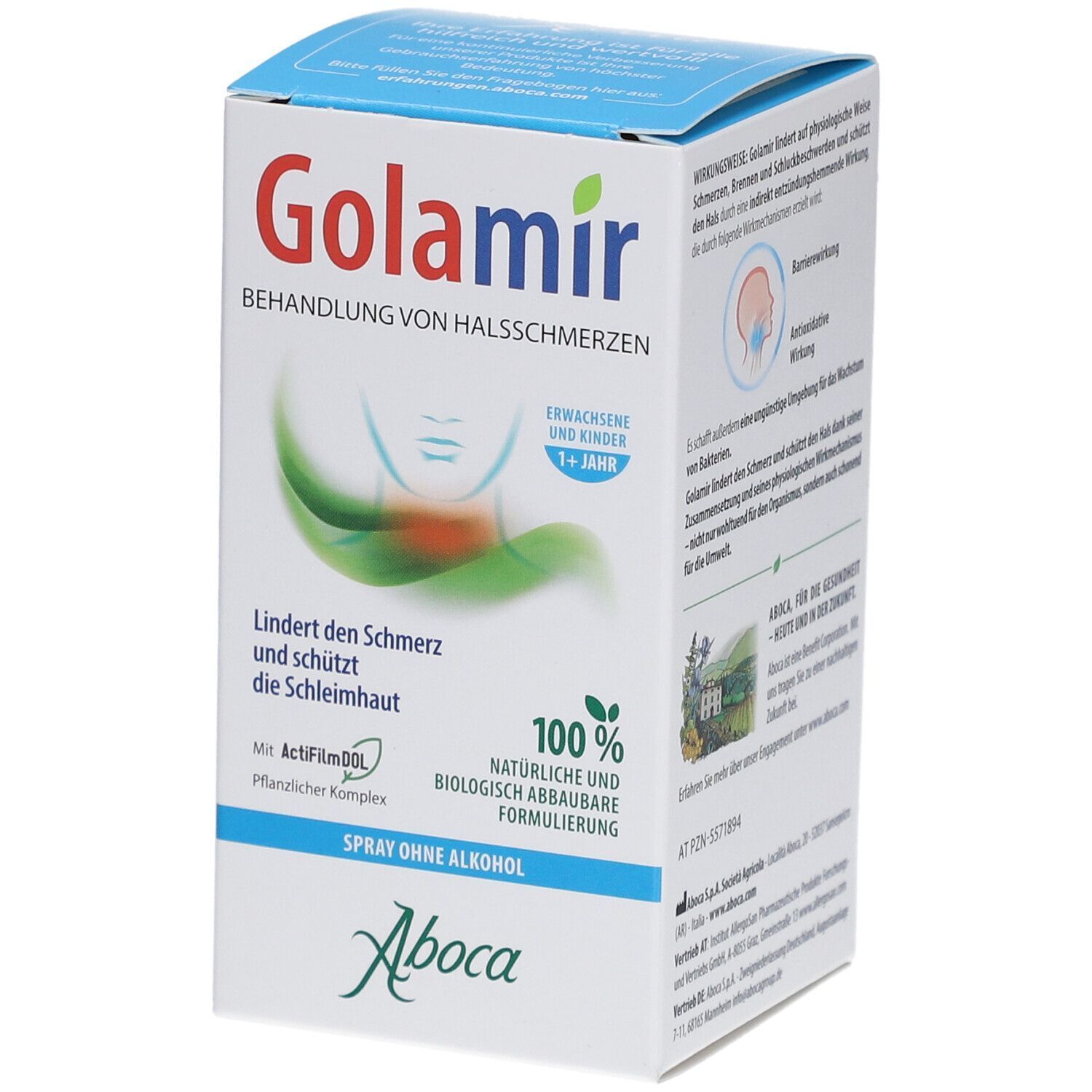 Golamir 2ACT Спрей без алкохол при болка в гърлото х30 мл Aboca