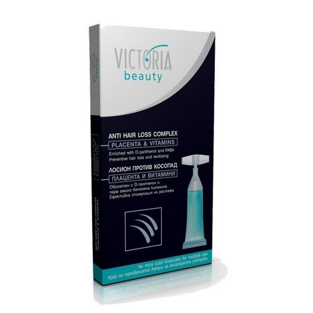Victoria Beauty Hair Care Ампули против косопад с плацента и витамини, 5 броя х10 мл