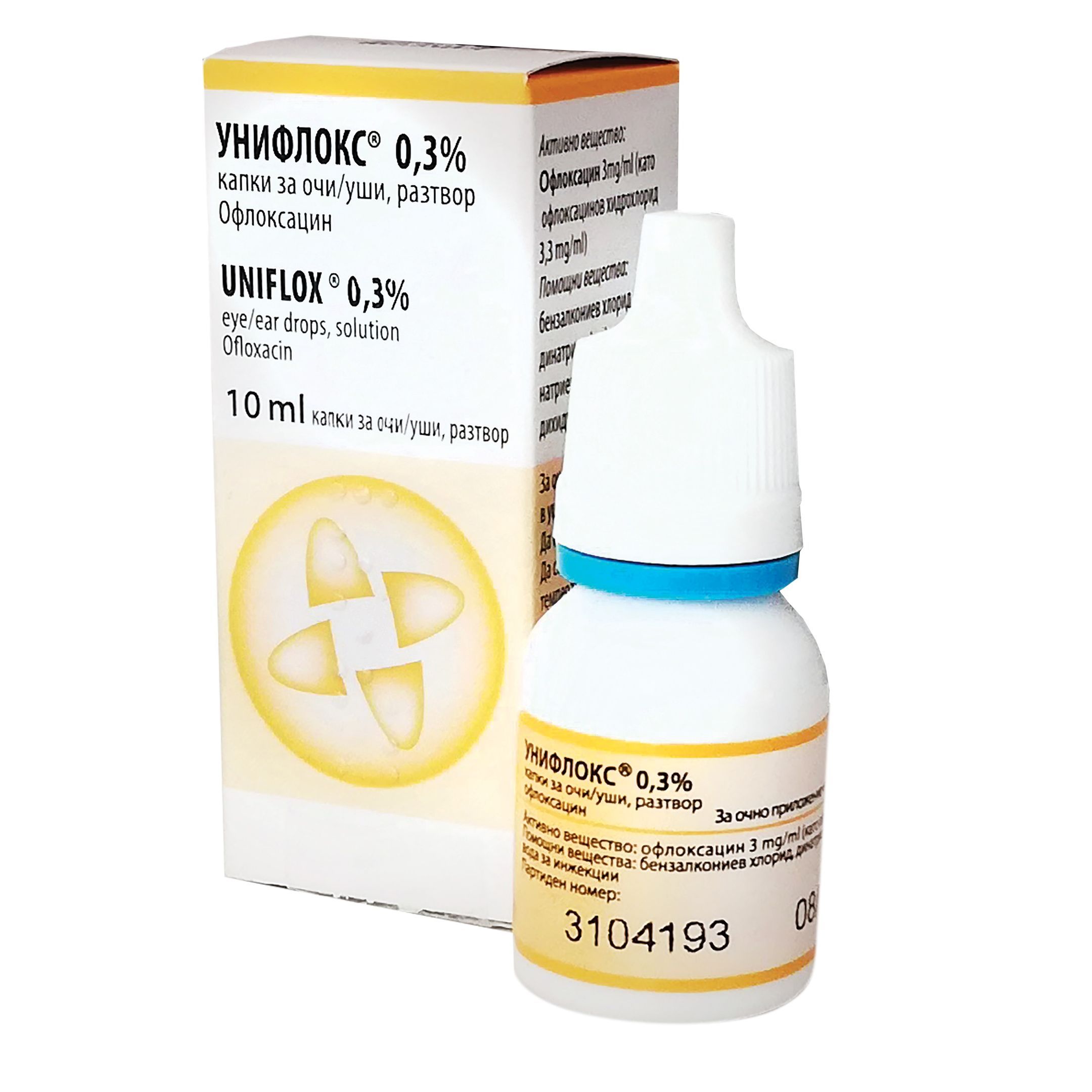 Унифлокс 0,3% капки за очи / уши, разтвор х10 мл Unimed Pharma