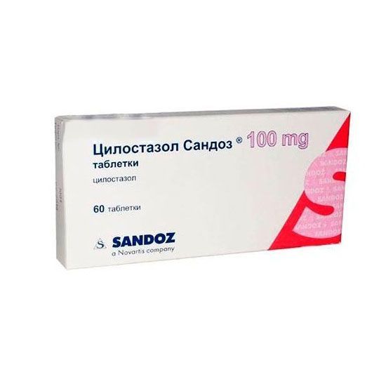 Цилостазол Сандоз 100 mg х60 таблетки Sandoz