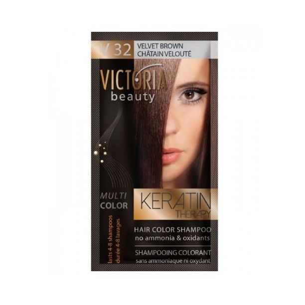 Victoria Beauty Multi Color Шампоан-оцветител за коса, цвят V32 Velvet Brown х40 мл