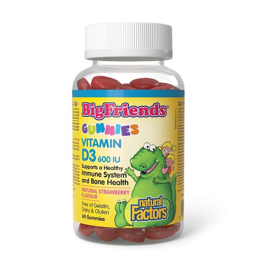 Big Friends Gummies витамин D3 за деца 600 IU х60 желирани таблетки Natural Factors