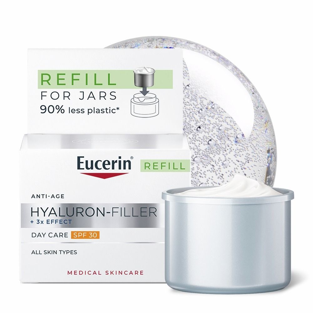Eucerin Hyaluron-Filler Дневен крем за лице за всеки тип кожа със SPF30 х50 мл, рефил