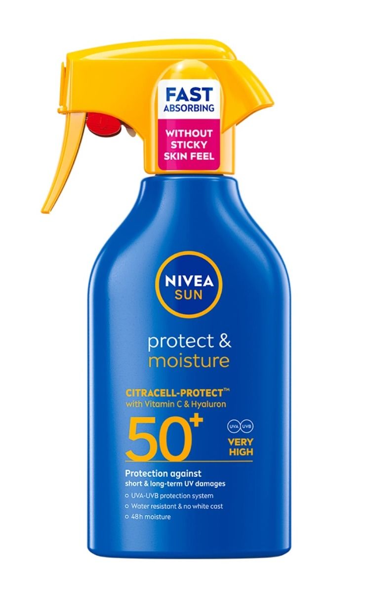 Nivea Sun Protect & Moisture Хидратиращ слънцезащитен спрей с помпа SPF 50+ x250 мл