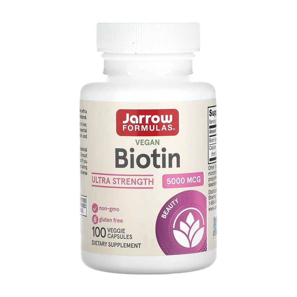 Biotin Д-Биотин, 5000 мкг. x100 капсули, Jarrow